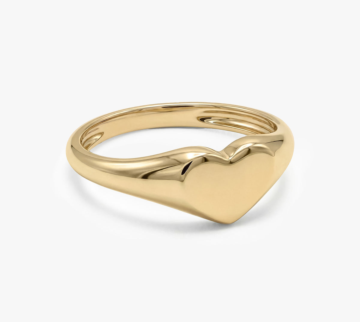 Solid Gold Heart Signet Ring
