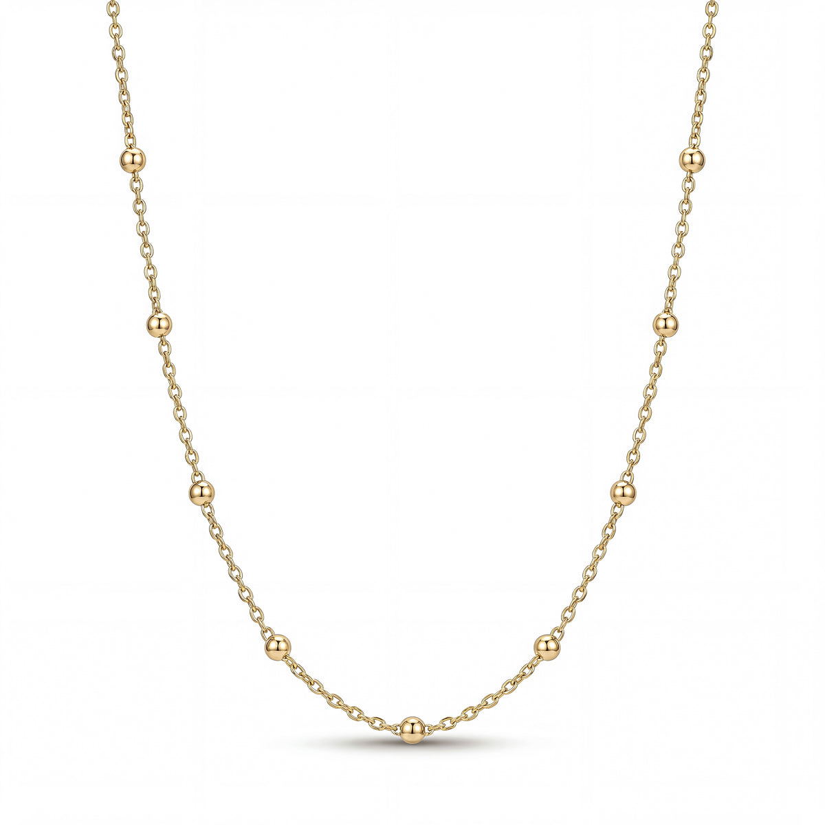 Gold Satellite Bead Chain Necklace