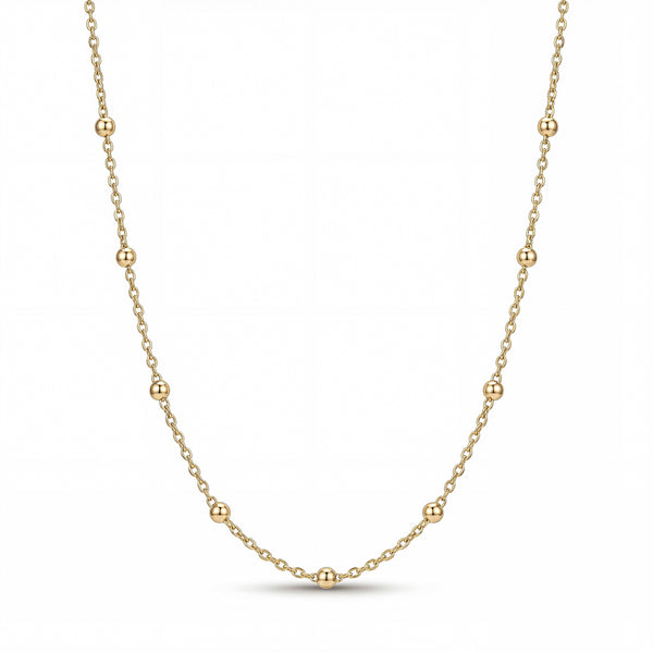 Gold Satellite Bead Chain Necklace