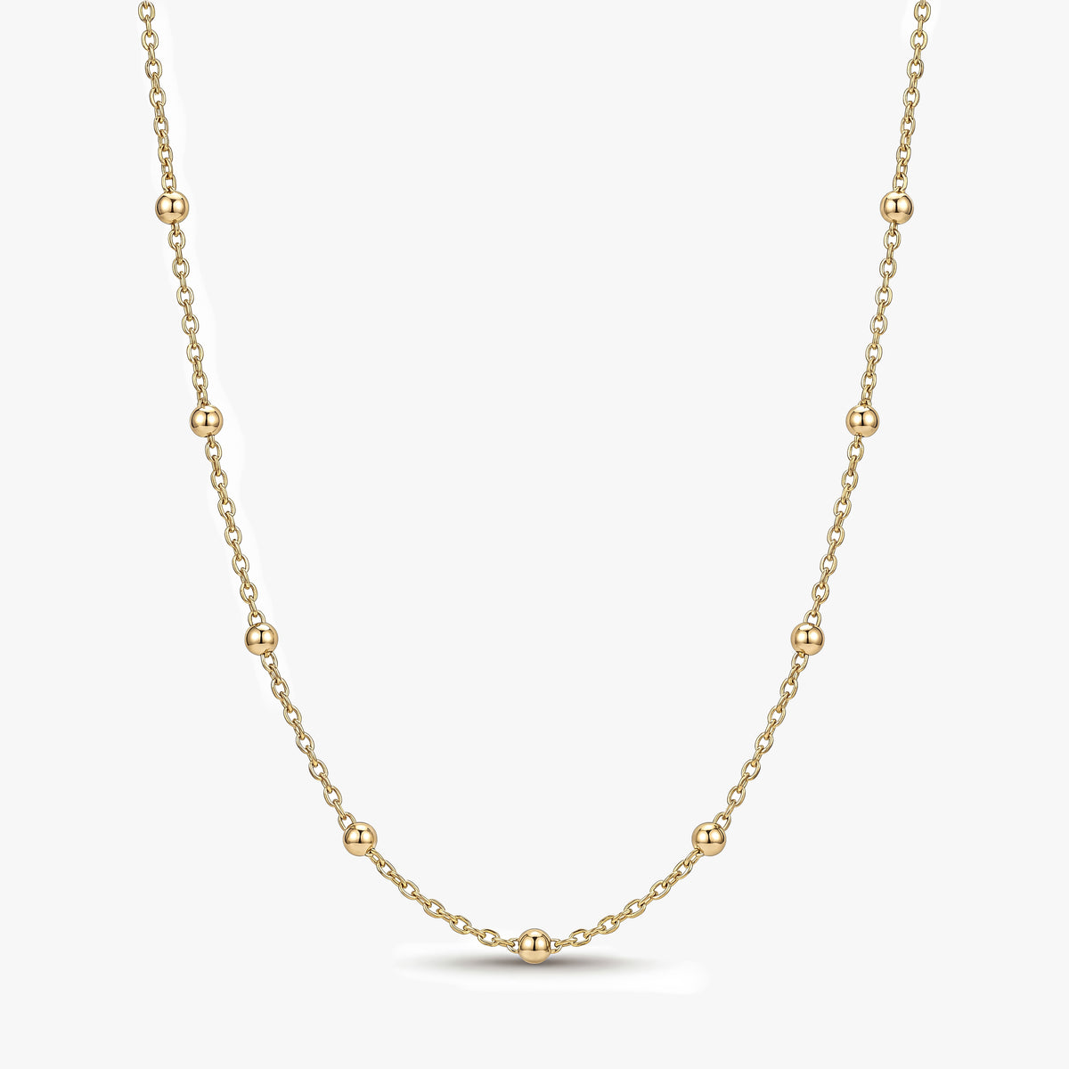 Gold Satellite Bead Chain Necklace