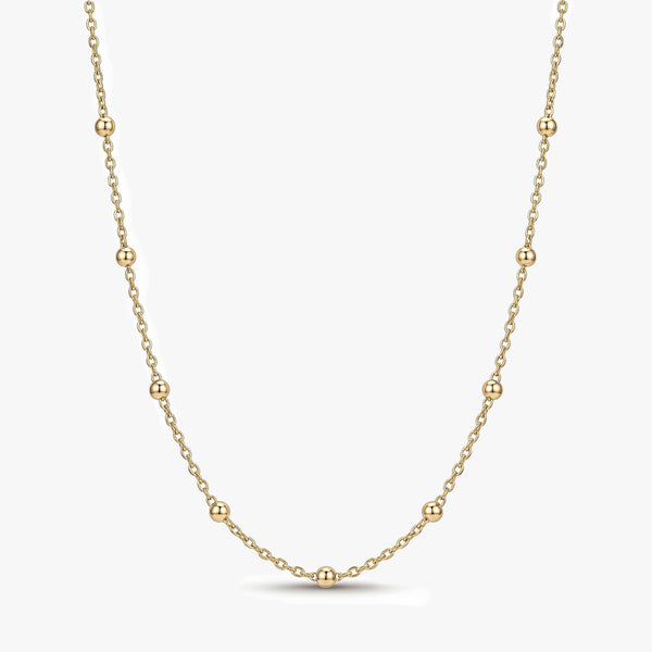 Gold Satellite Bead Chain Necklace