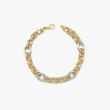 Double Link Bracelet with White Gold Accents
