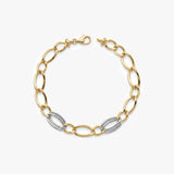 Gold Two Tone Link Bracelet