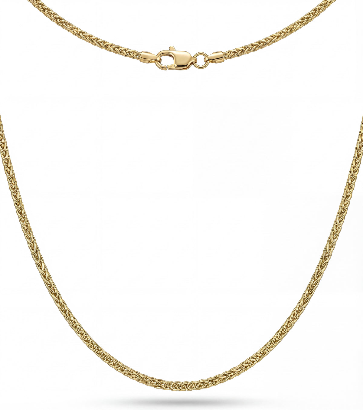 Gold Wheat Spiga Chain Necklace