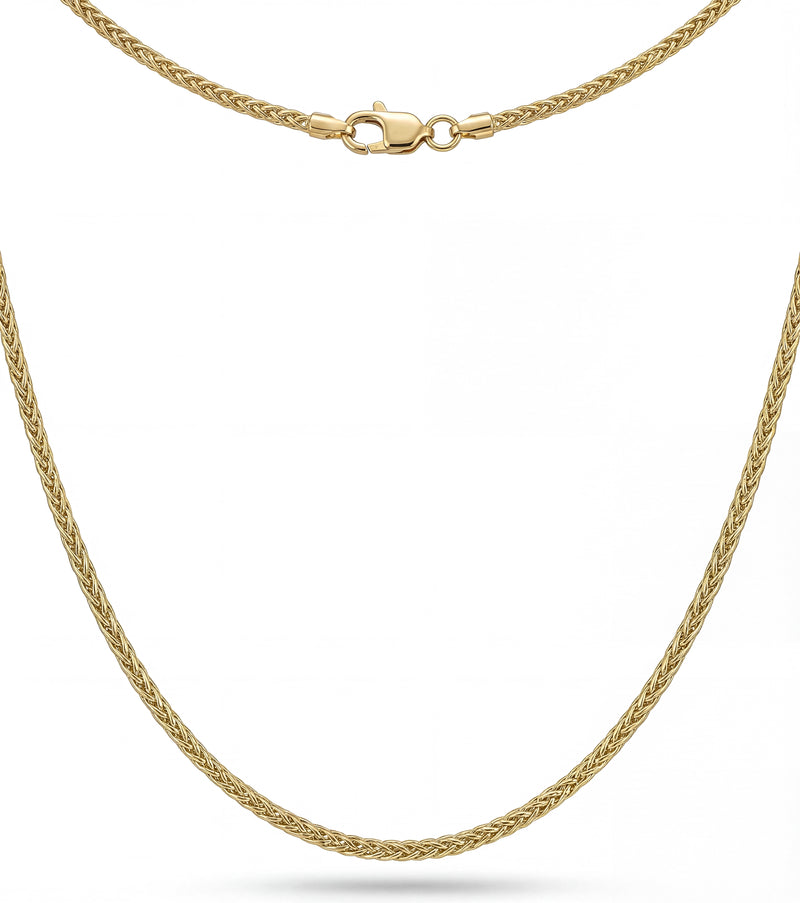 Gold Wheat Spiga Chain Necklace