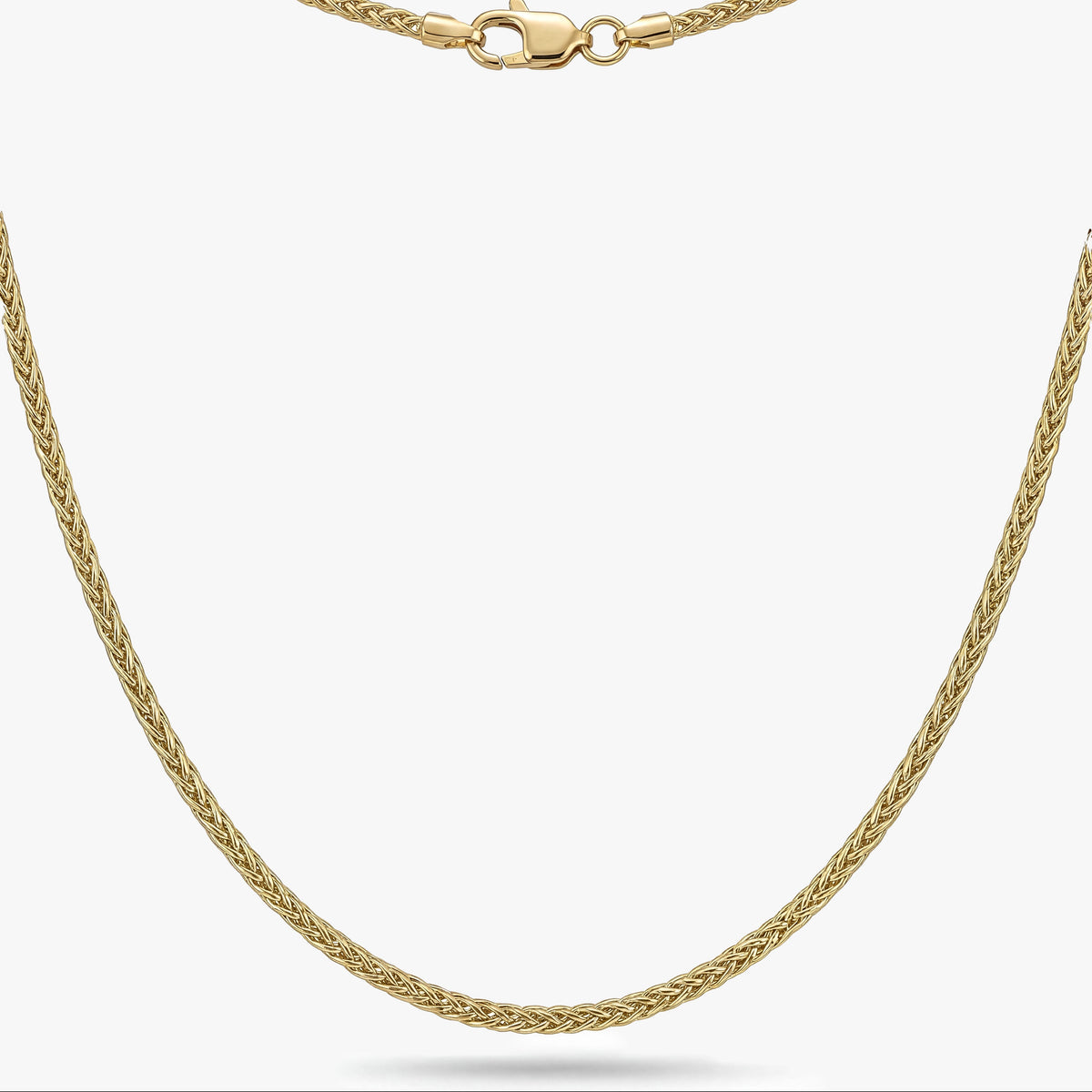 Gold Wheat Spiga Chain Necklace