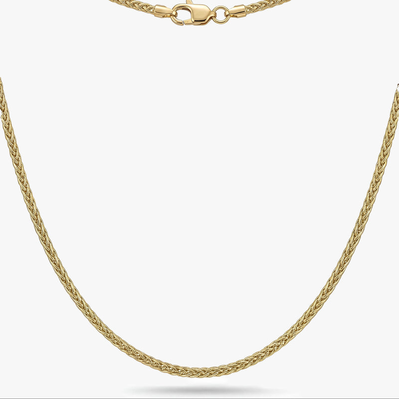 Gold Wheat Spiga Chain Necklace