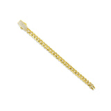 Solid Gold Miami Cuban Bracelet with Diamond Clasp – 9mm