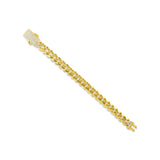 Solid Gold Miami Cuban Bracelet with Diamond Clasp – 11mm