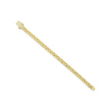 Solid Gold Half Pavé Miami Cuban Bracelet with Diamond Clasp – 7mm