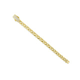 Solid Gold Half Pavé Miami Cuban Bracelet with Diamond Clasp – 9mm