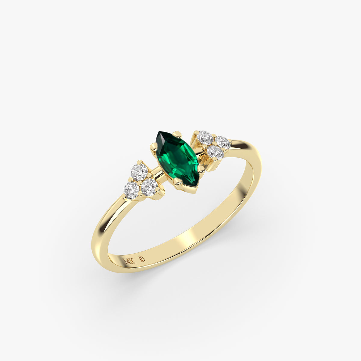 Emerald Marquise Lab Grown Diamond Ring