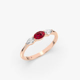 Gold Oval Ruby Ring