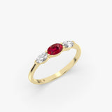 Gold Oval Ruby Ring