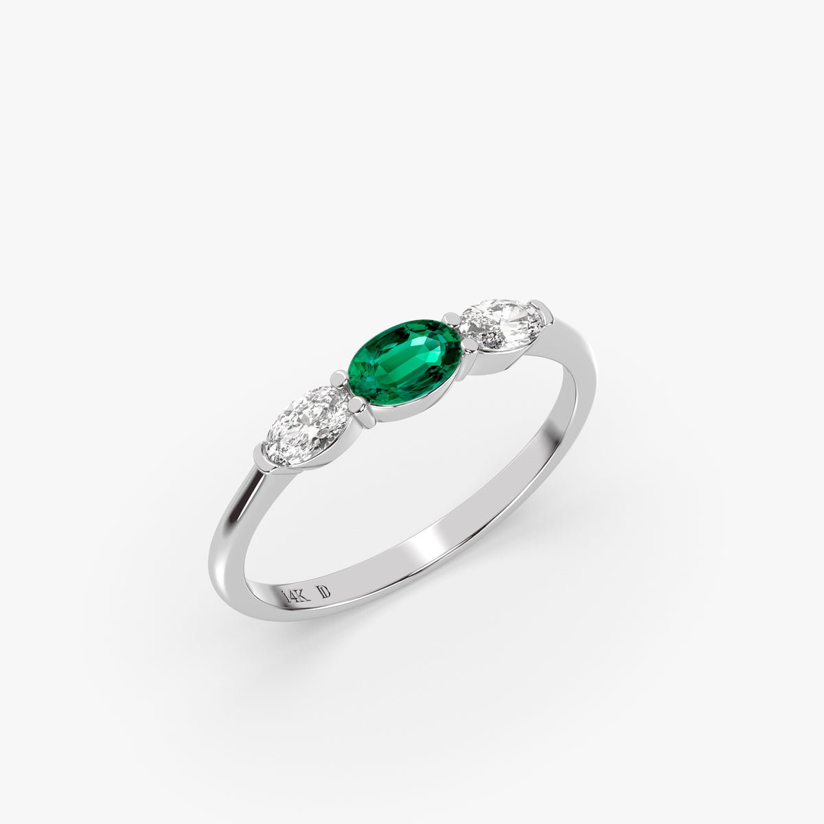 Gold Oval Emerald Ring