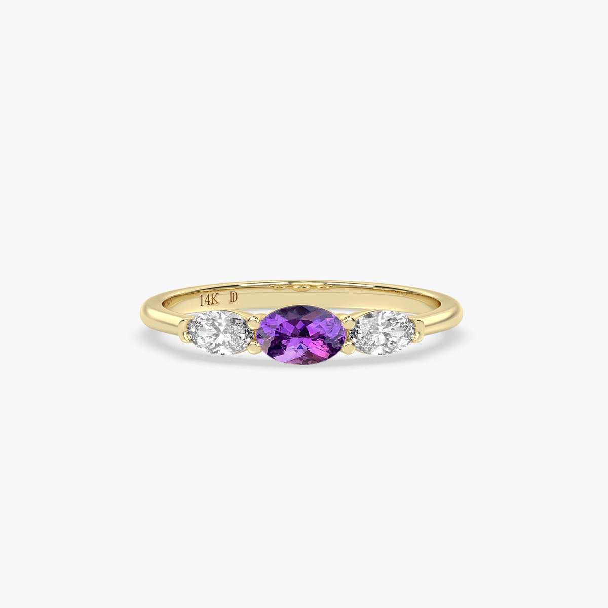Gold Oval Amethyst Ring