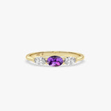 Gold Oval Amethyst Ring
