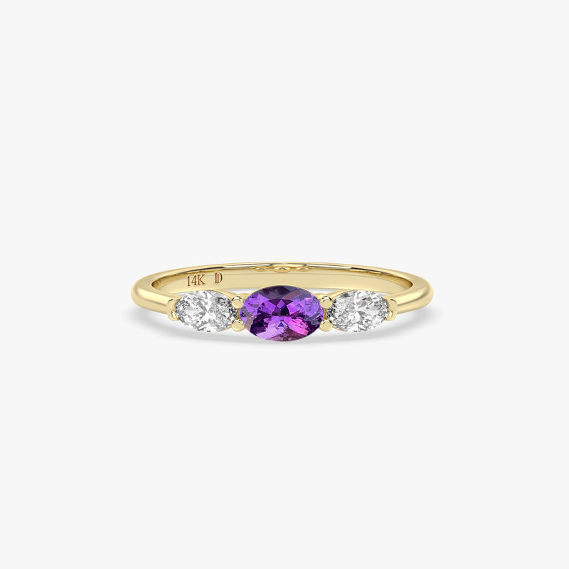 Gold Oval Amethyst Ring