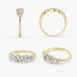 Marquise Lab Grown Diamond Leaf Ring in Gold