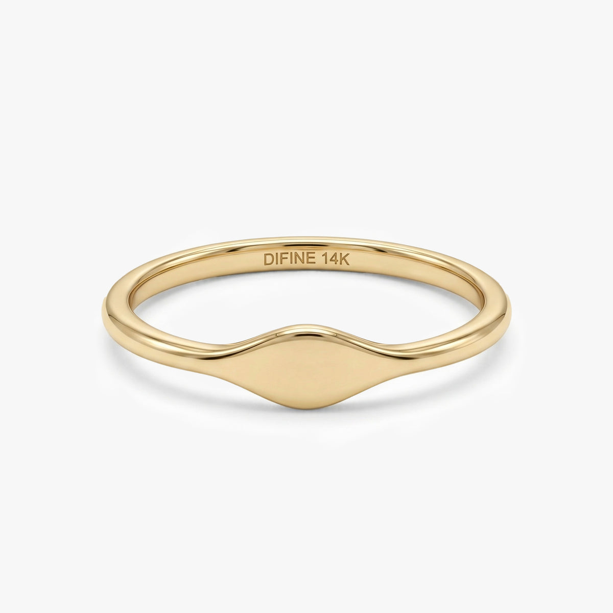 Flat Mini Signet Ring in Gold