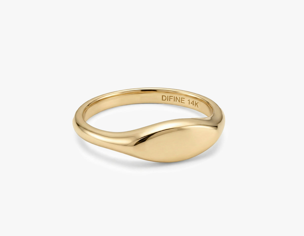 Gold Flat Signet Ring
