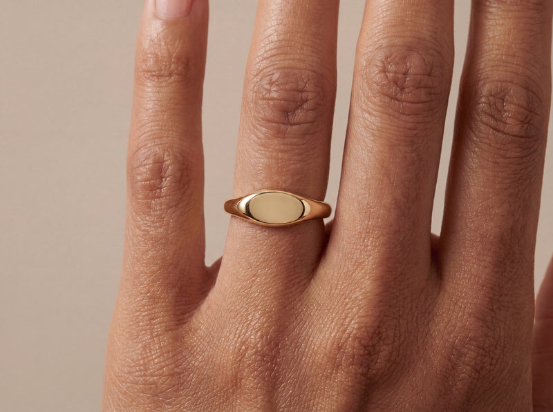 Gold Flat Signet Ring