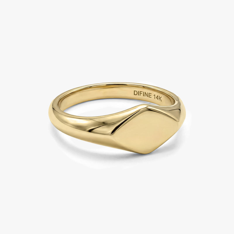 Square Gold Signet Ring