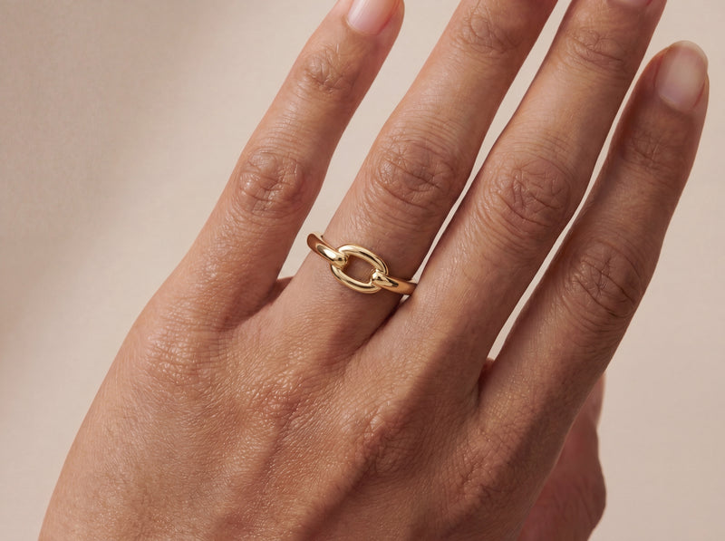 Solid Gold Linked Ring