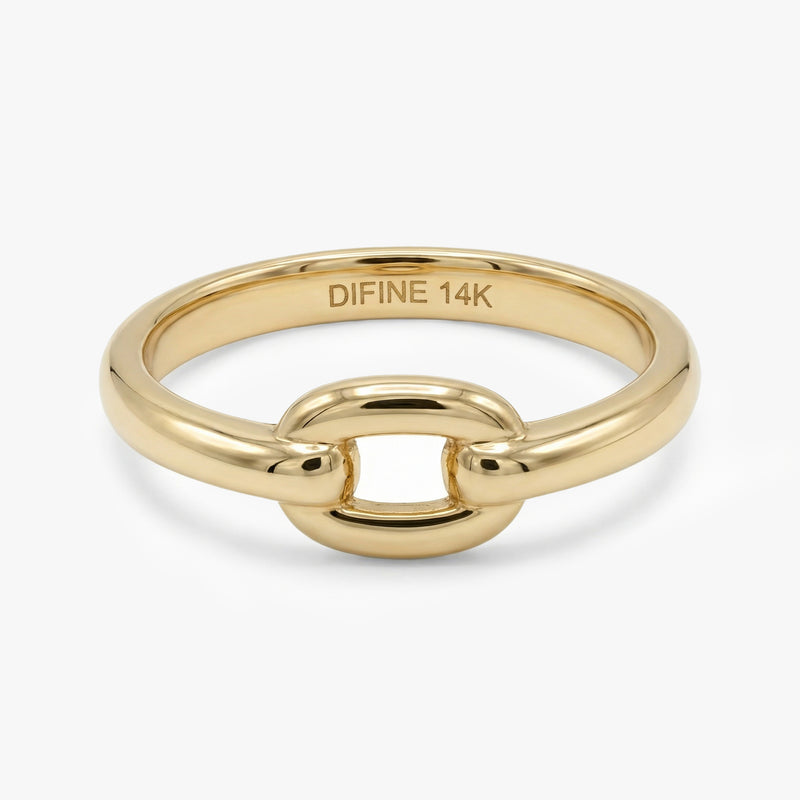 Solid Gold Linked Ring