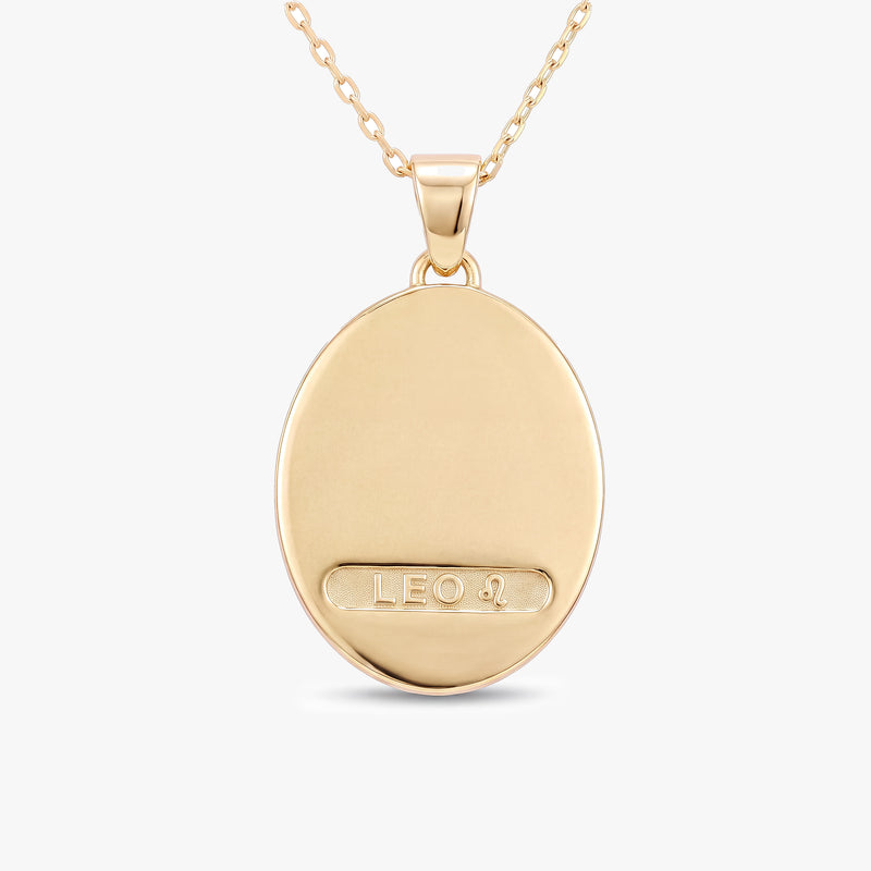 Leo Zodiac Diamond Gold Necklace