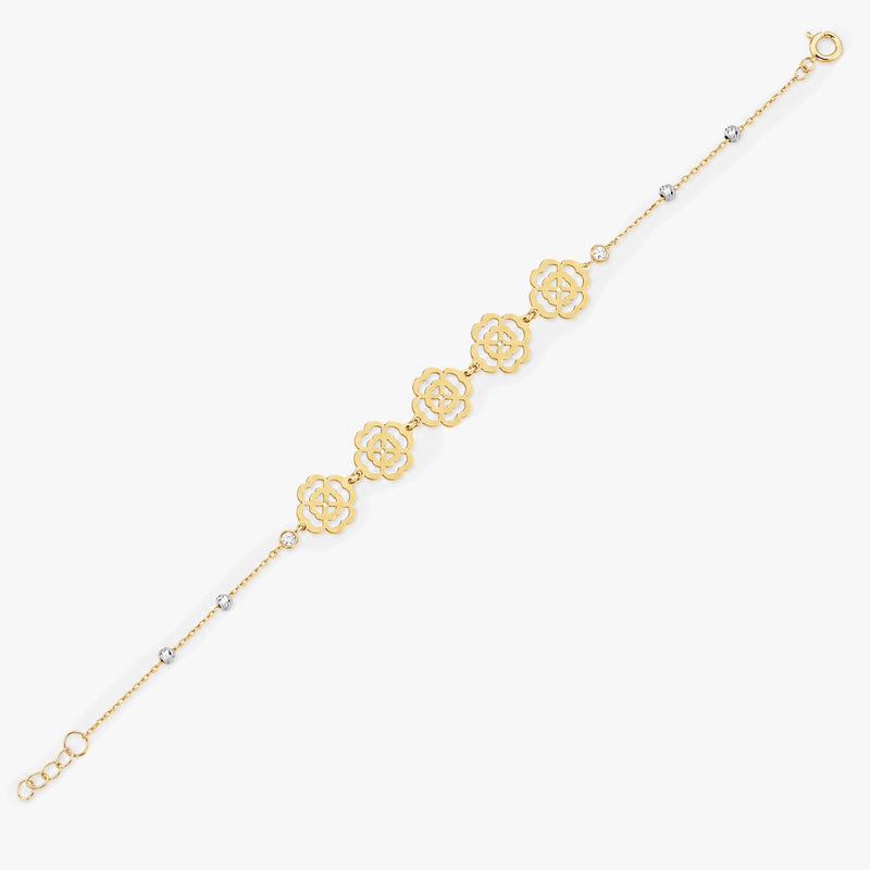 Four Leaf Clover Bracelet in Gold
