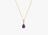 Gold Pear Gemstone Necklace