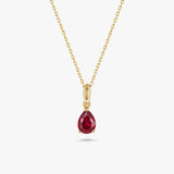 Gold Pear Gemstone Necklace