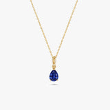 Gold Pear Gemstone Necklace