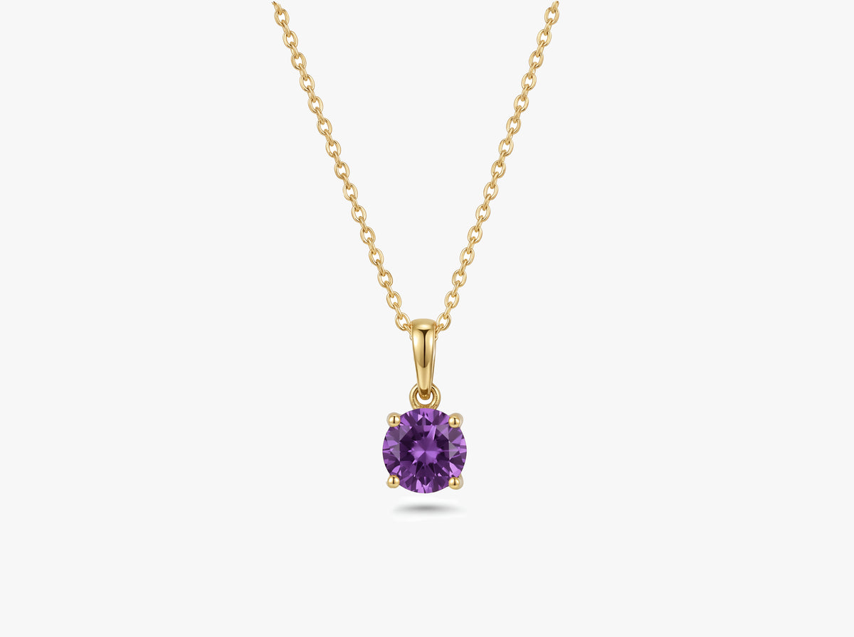 Gold Round Gemstone Necklace