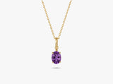 Gold Oval Gemstone Necklace