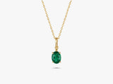 Gold Oval Gemstone Necklace