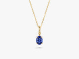Gold Oval Gemstone Necklace