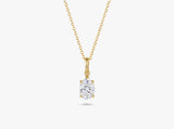 Gold Oval Gemstone Necklace