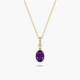 Gold Oval Gemstone Necklace