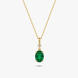 Gold Oval Gemstone Necklace
