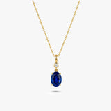 Gold Oval Gemstone Necklace