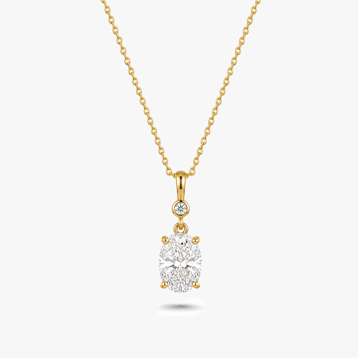 Gold Oval Gemstone Necklace