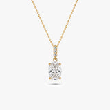 Oval Gemstone Pendant Necklace with White Sapphire Accents in Gold