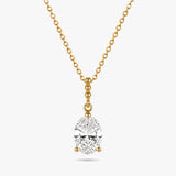 Oval Gemstone Drop Necklace with Beaded Detail