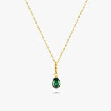 Pear Gemstone Drop Necklace with Beaded Detail