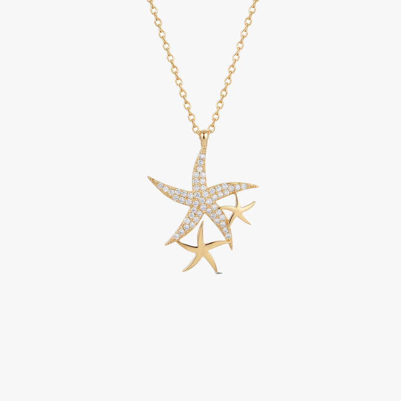 Solid Gold Starfish Necklace