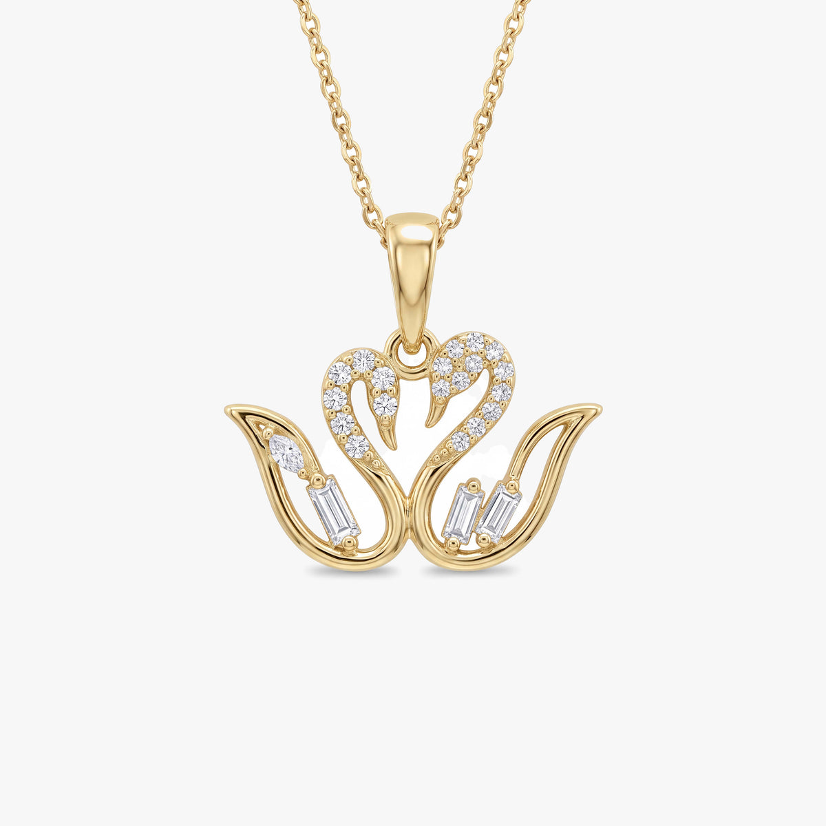 Solid Gold Swan Necklace