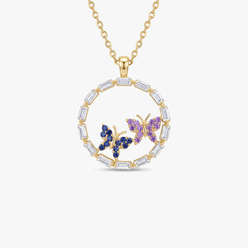 Solid Gold Butterfly Necklace