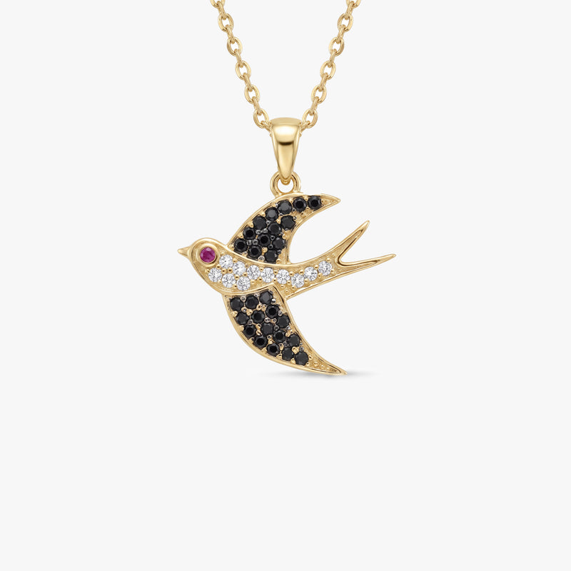 Gold Swallow Bird Necklace